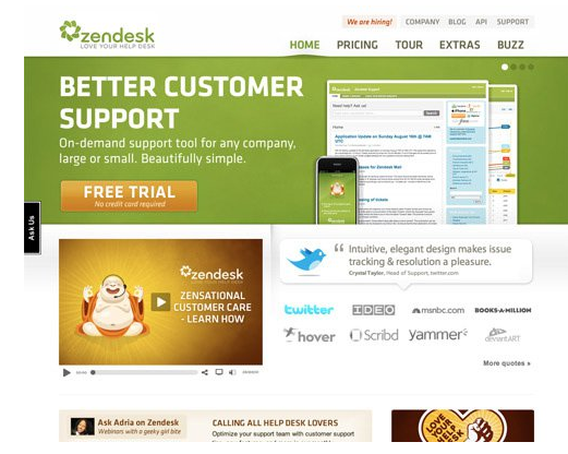 Color combination of ZenDesk Web design